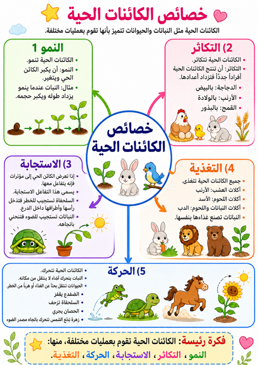 خصائص الكائنات الحية