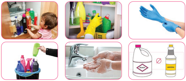 إرشادات الاستخدام الآمن لمواد التنظيف إرشادات الاستخدام الآمن لمواد التنظيف