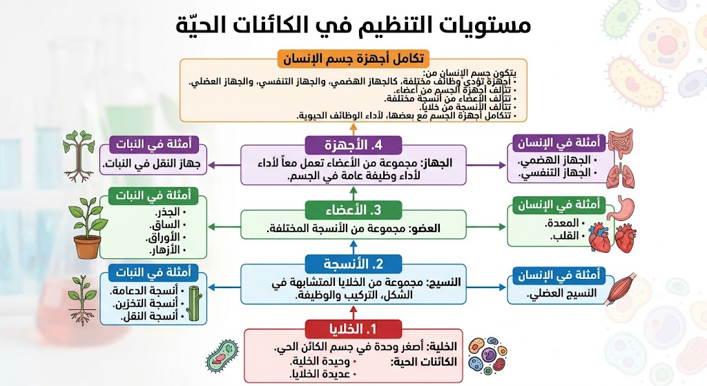 مستويات التنظيم في الكائنات الحيّة