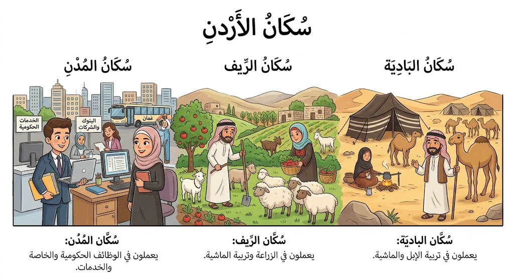 أقسام المجتمع الأردني من حيث أنماط المعيشة أقسام المجتمع الأردني من حيث أنماط المعيشة